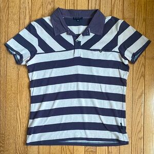 Sisley Brown and Cream Striped Polo